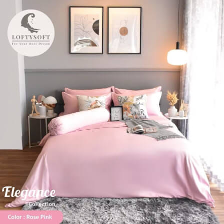 ชุดผ้าปูที่นอน 3.5 ฟุต 3 ชิ้น LOFTYSOFT Elegance Collection - Rose Pink SET C_11