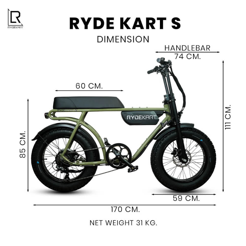 จักรยานไฟฟ้า RYDEKART - รุ่น RYDE KART S สี URBAN GREEN_1
