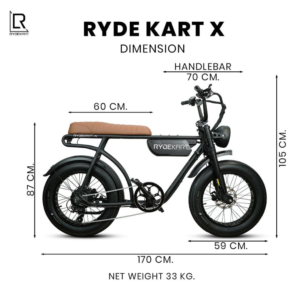 จักรยานไฟฟ้า RYDEKART รุ่น RYDE KART X- สีน้ำตาลวินเทจ