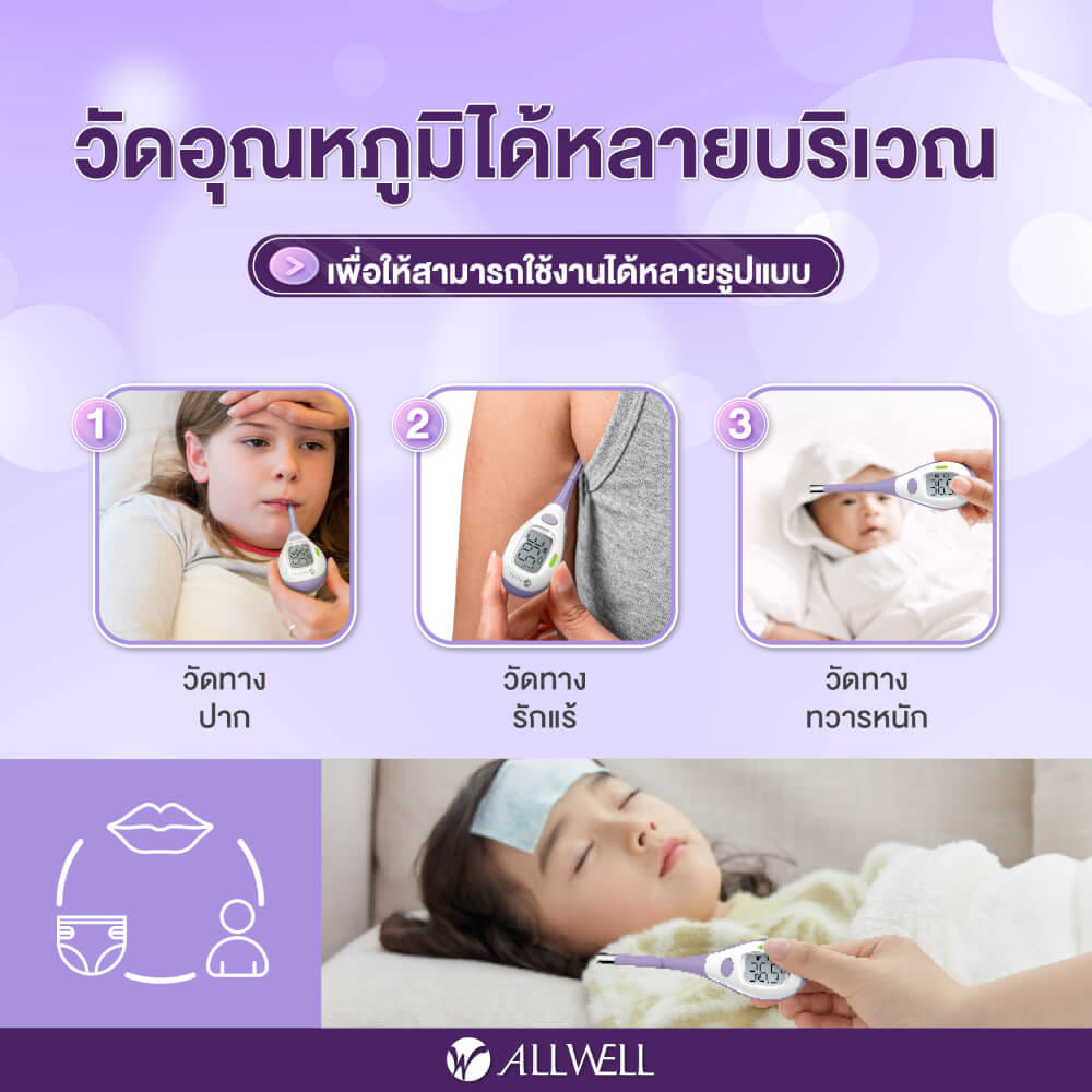 เครื่องวัดอุณหภูมิ ALLWELL รุ่น FAST 5 TEMP หน้าจอเปลี่ยนสี_1