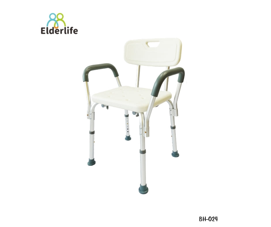 เก้าอี้นั่งอาบน้ำ ELDERLIFE มีพนักพิง พร้อมมือจับพยุงตัว รุ่น BH-024