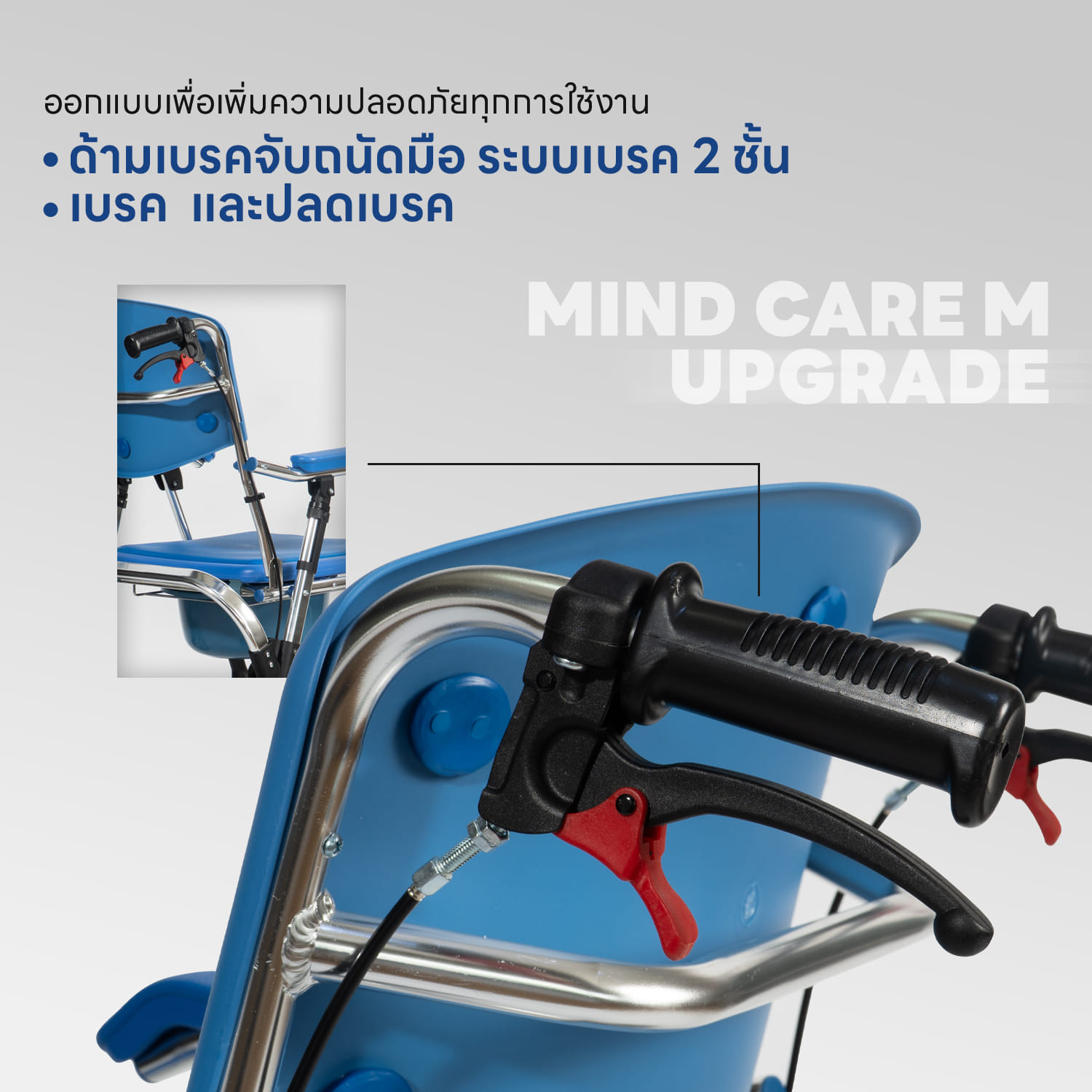 รถเข็นวีลแชร์นั่งถ่าย EAZYCARE รุ่น MIND CARE M สีน้ำเงิน_2