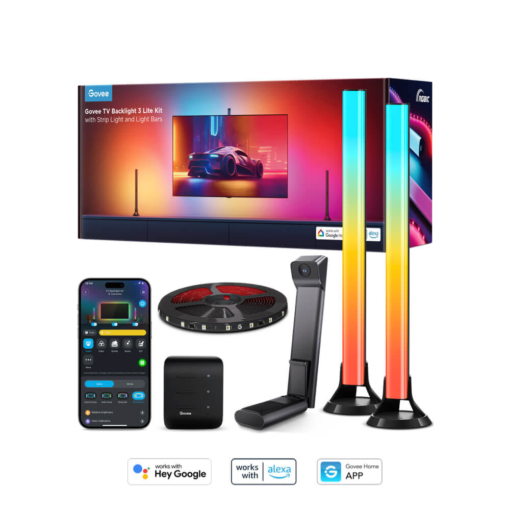 ชุดไฟตกแต่ง GOVEE TV BACKLIGHT KIT 3 LITE WITH RGBIC LIGHT BAR  48 วัตต์  สำหรับทีวี 55 -65 นิ้ว_0