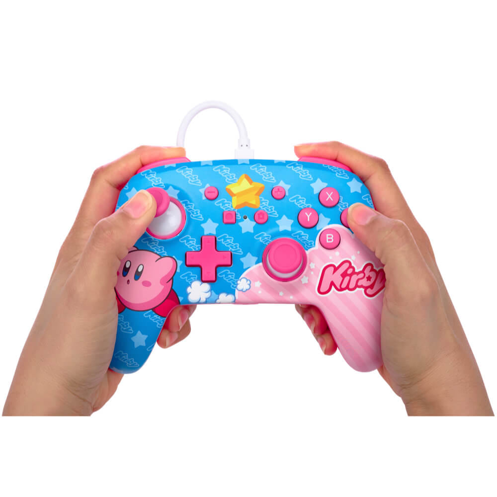 คอนโทรลเลอร์ POWERA ENHANCED (มีสาย) ลาย KIRBY สีน้ำเงิน/ชมพู สำหรับ NINTENDO SWITCH