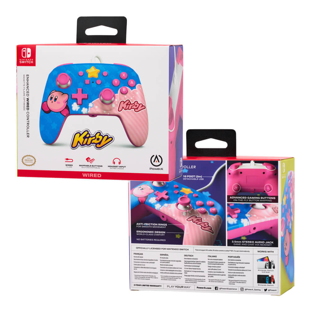 คอนโทรลเลอร์ POWERA ENHANCED (มีสาย) ลาย KIRBY สีน้ำเงิน/ชมพู สำหรับ NINTENDO SWITCH