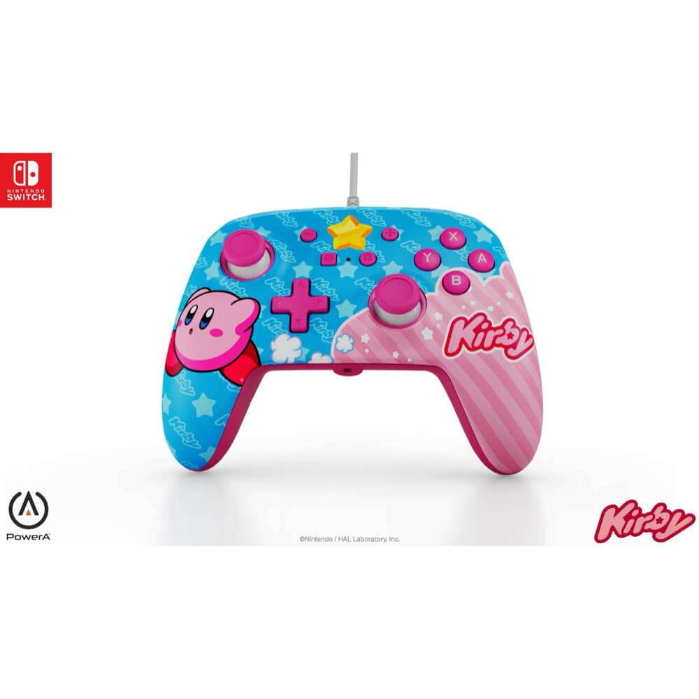 คอนโทรลเลอร์ POWERA ENHANCED (มีสาย) ลาย KIRBY สีน้ำเงิน/ชมพู สำหรับ NINTENDO SWITCH