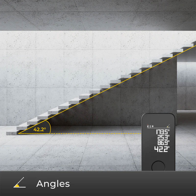 เครื่องวัดระยะ เลเซอร์วัดระยะทางและขนาด HOTO Smart Laser Measure Pro Black