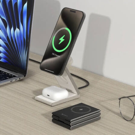 แท่นชาร์จไร้สาย Adam Elements Mag Z Magnetic 3-in-1 Foldable Travel Charging Station สีดำ_2