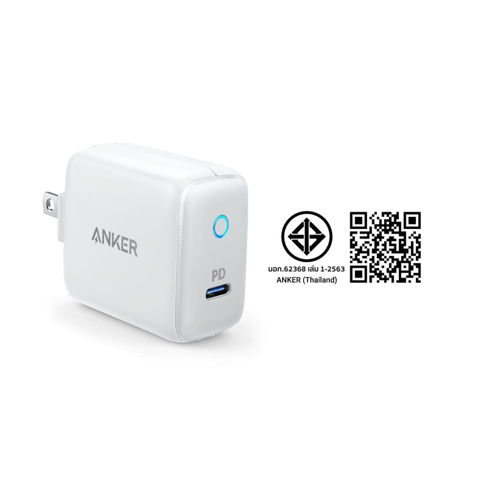 หัวชาร์จเร็ว 18W USB-C Anker PowerPort PD 1 สีเทา - AK127 