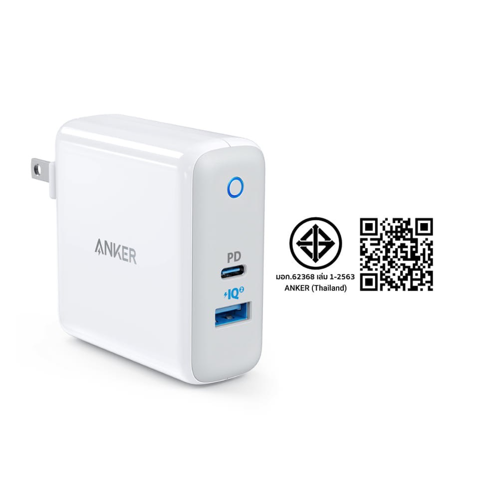 หัวชาร์จ 2 พอร์ต Anker - AK65 PowerPort II PD (30W USB-C + 19.5W USB-A) 