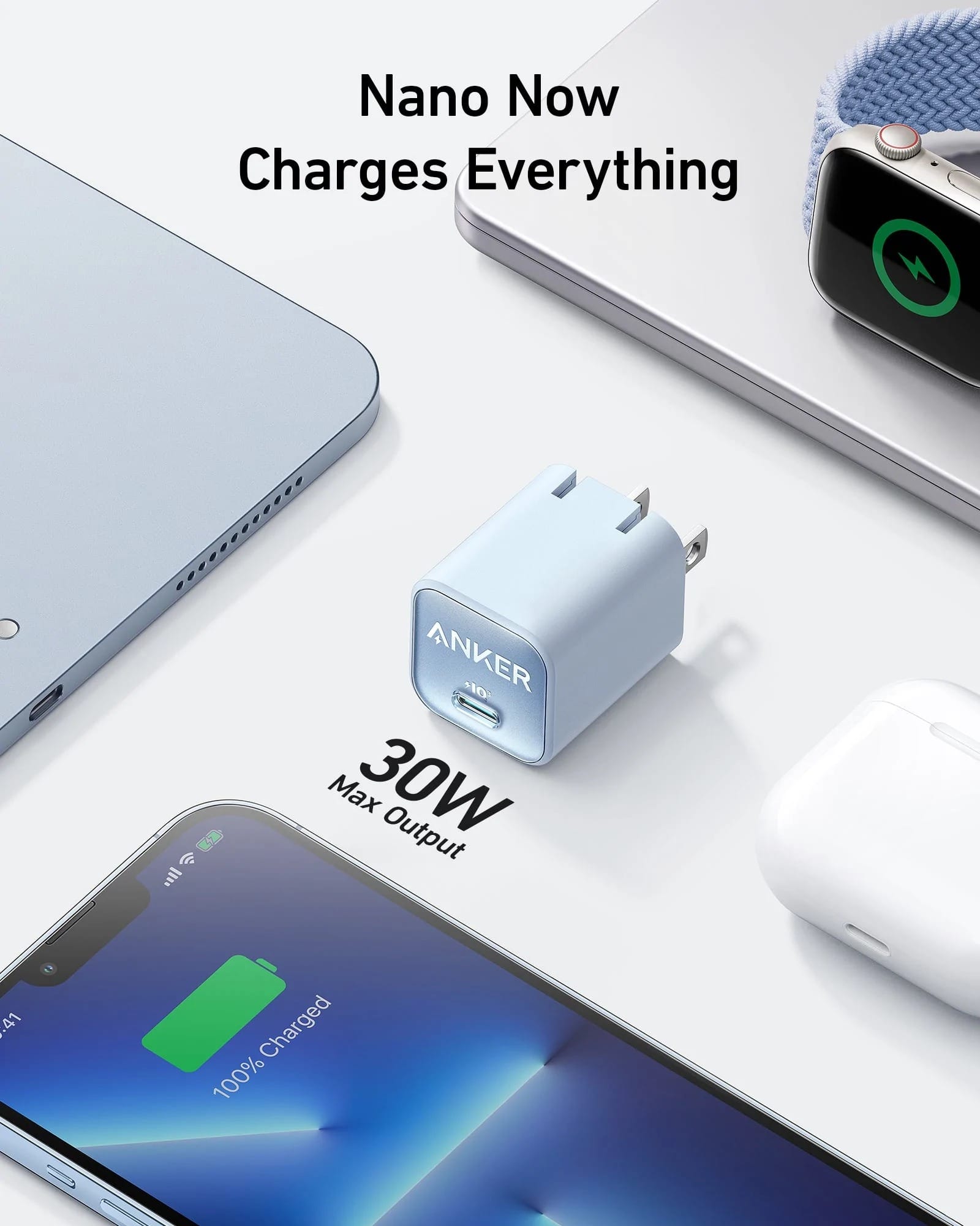 หัวชาร์จเร็ว 30W USB-C Anker 511 (Nano3) รองรับ 25W PPS สีฟ้า - AK348_1