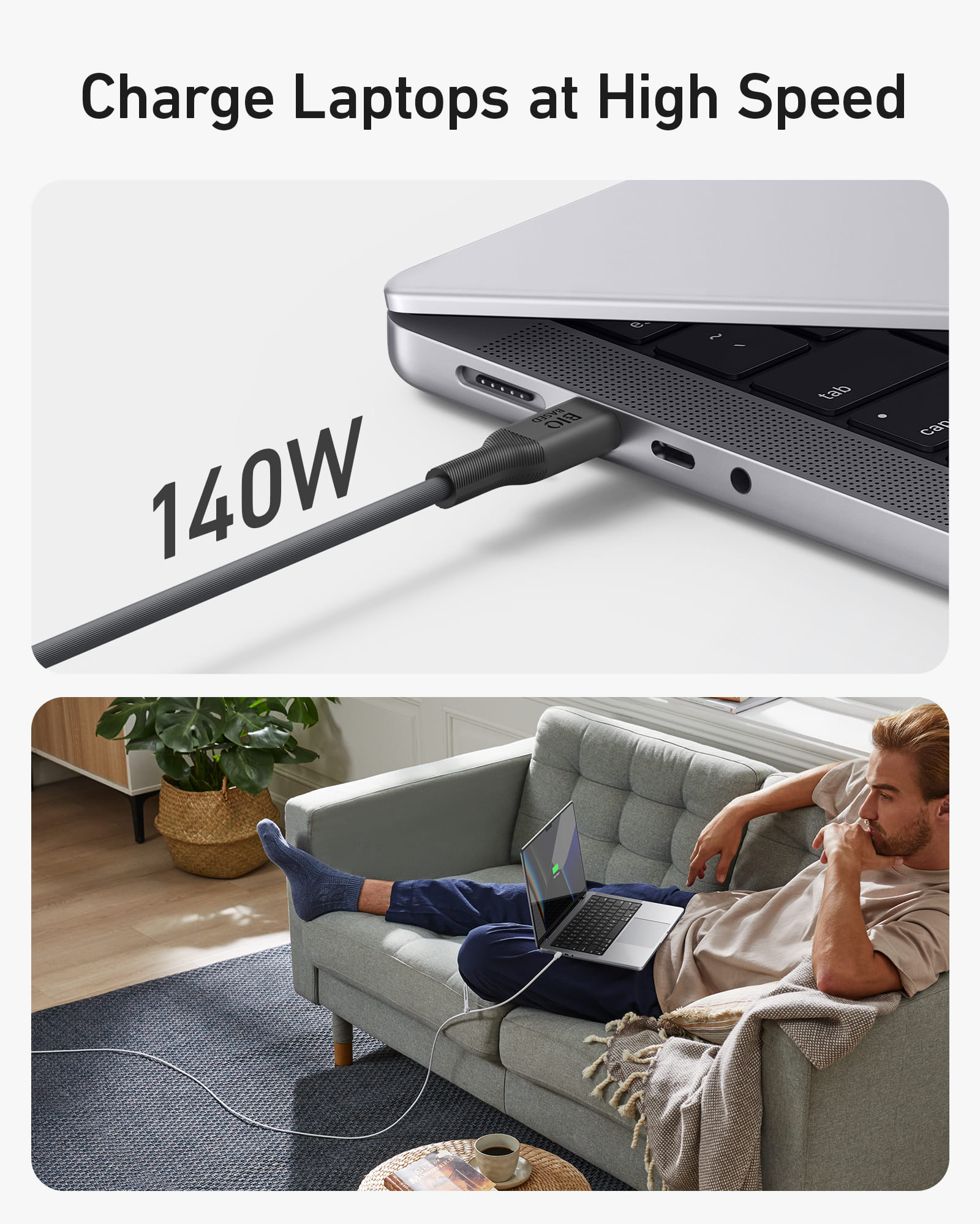 สายชาร์จเร็ว 140W (5A) USB-C to C (Anker 544 Bio-Based) ยาว 180cm สีดำ - AK394_3