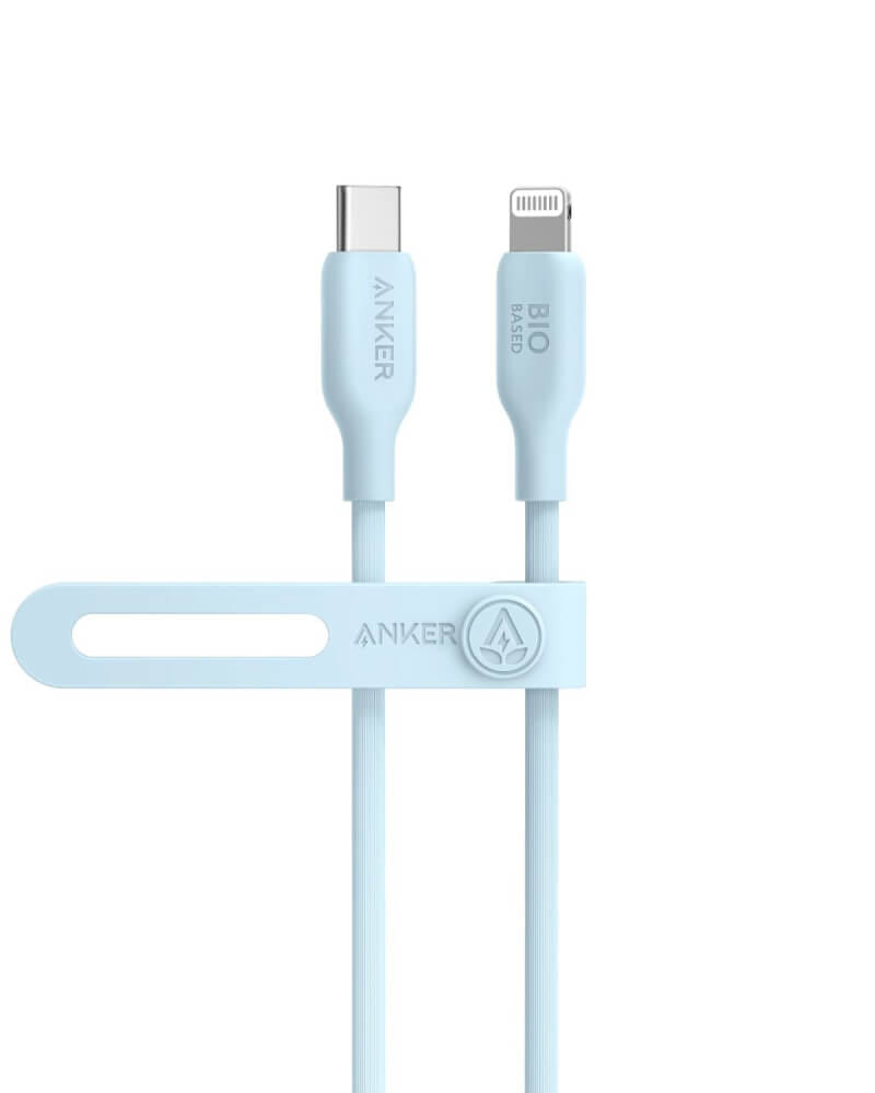 สายชาร์จเร็ว iPhone USB-C to Lightning (Anker 542 Bio-Based) ยาว 90cm สีฟ้า - AK408