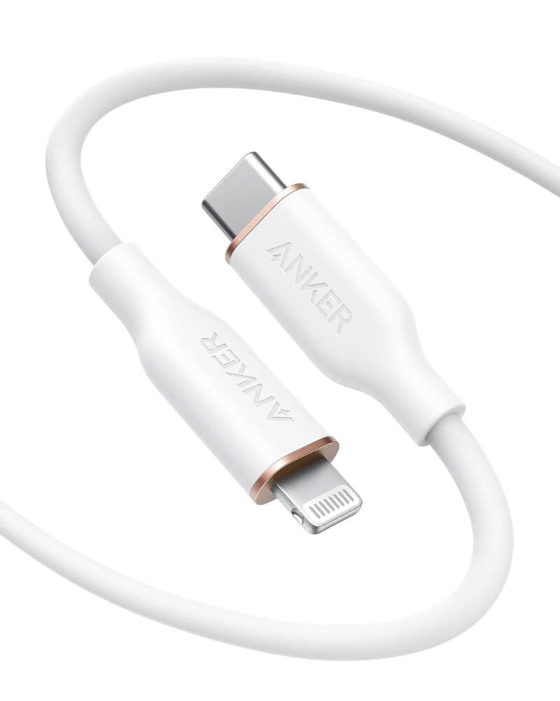 สายชาร์จเร็ว iPhone USB-C to Lightning (Anker 642 III Flow) ยาว 180cm สีขาว - AK294