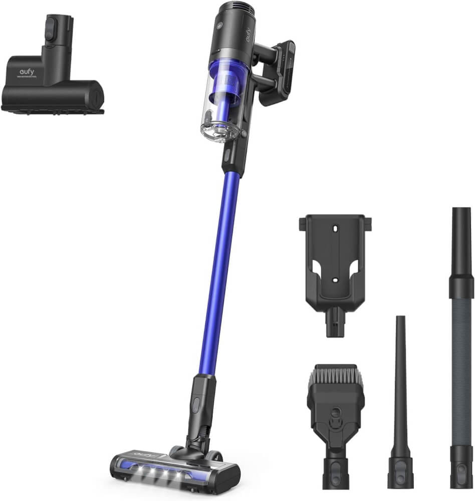 เครื่องดูดฝุ่นไร้สายแบบด้ามจับ Eufy HomeVac S11 Go 120AW แบตเตอรี่ในตัว พร้อมชุดหัวแปรงครบ - AK254