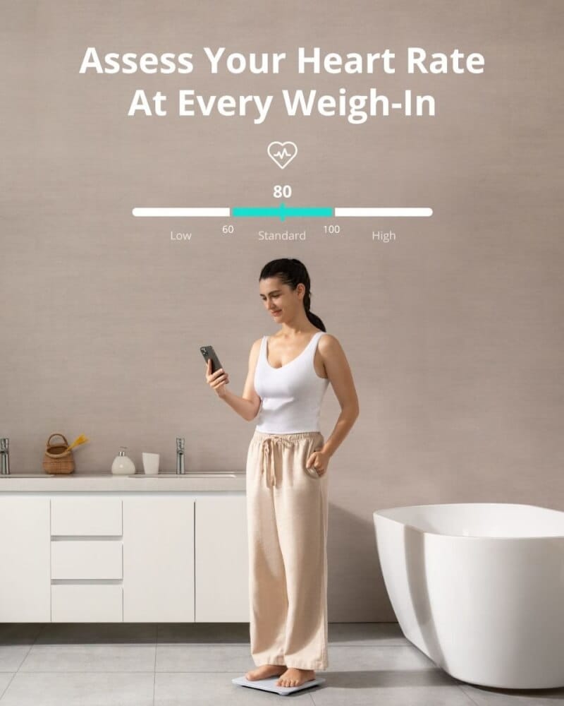 เครื่องชั่งน้ำหนักวัดไขมัน อัตราการเต้นหัวใจ Eufy Smart Scale P2 Pro วัดค่าสุขภาพ 16 รายการ - AK339