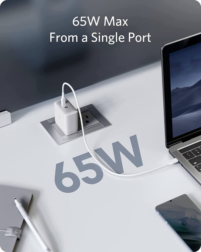 หัวชาร์จเร็ว 65W Anker 726 (Nano II) 2 ช่อง USB-C - AK322