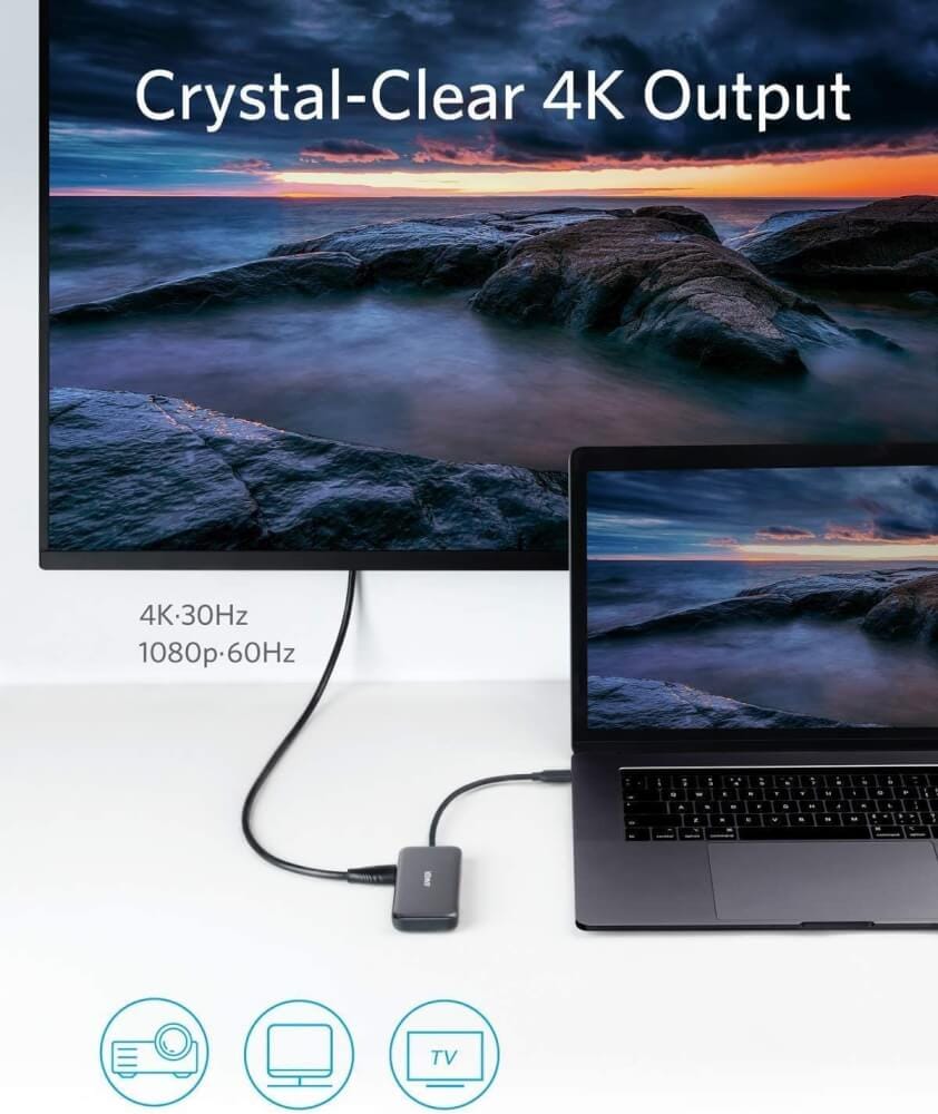 อุปกรณ์เชื่อมต่อ ยูเอสบี-ซี  มีเดีย ฮับ ANKER AK404 (5-IN-1) 4K USB-C TO HDMI - สีดำ_3