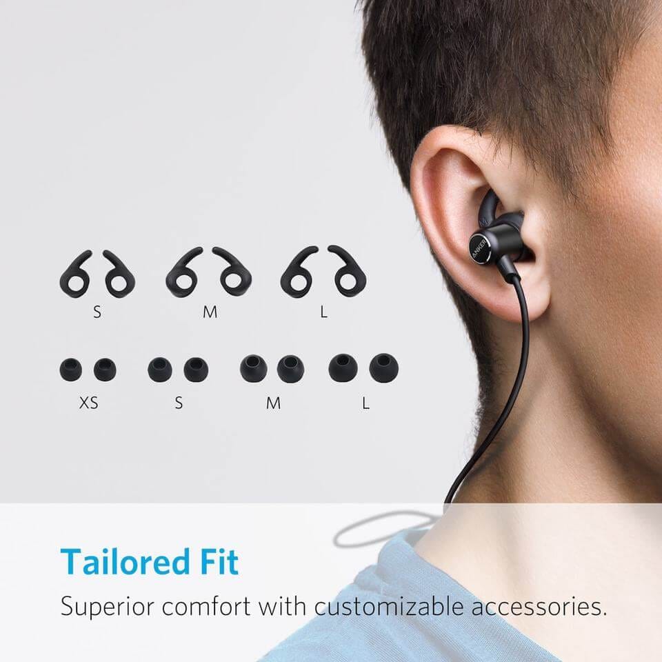  หูฟังบลูทูธคล้องคอแบบสาย Anker SoundBuds Slim - AK46 สีดำ