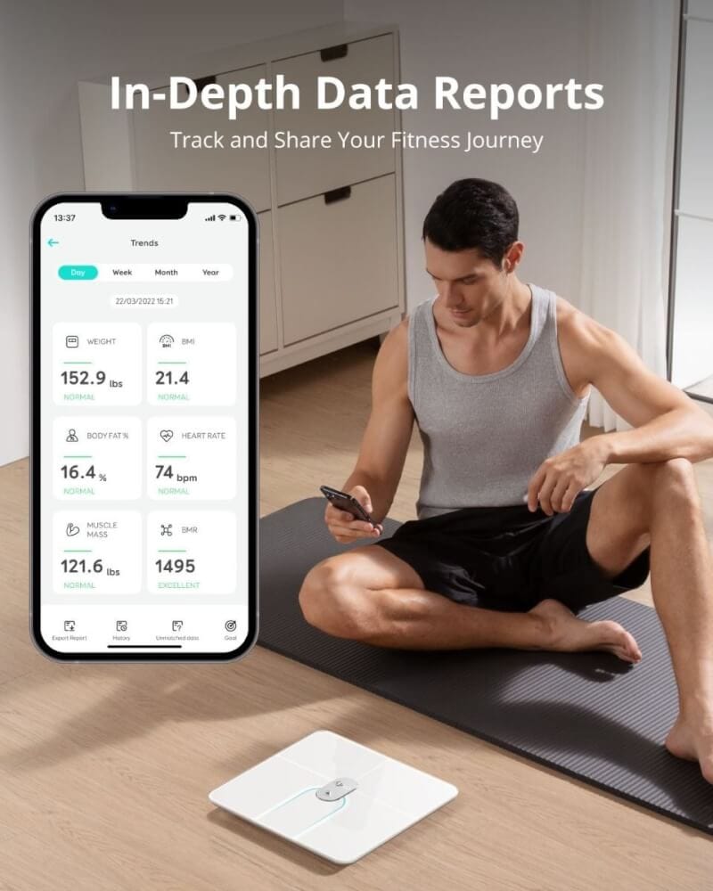 เครื่องชั่งน้ำหนักวัดไขมัน อัตราการเต้นหัวใจ Eufy Smart Scale P2 Pro วัดค่าสุขภาพ 16 รายการ - AK339