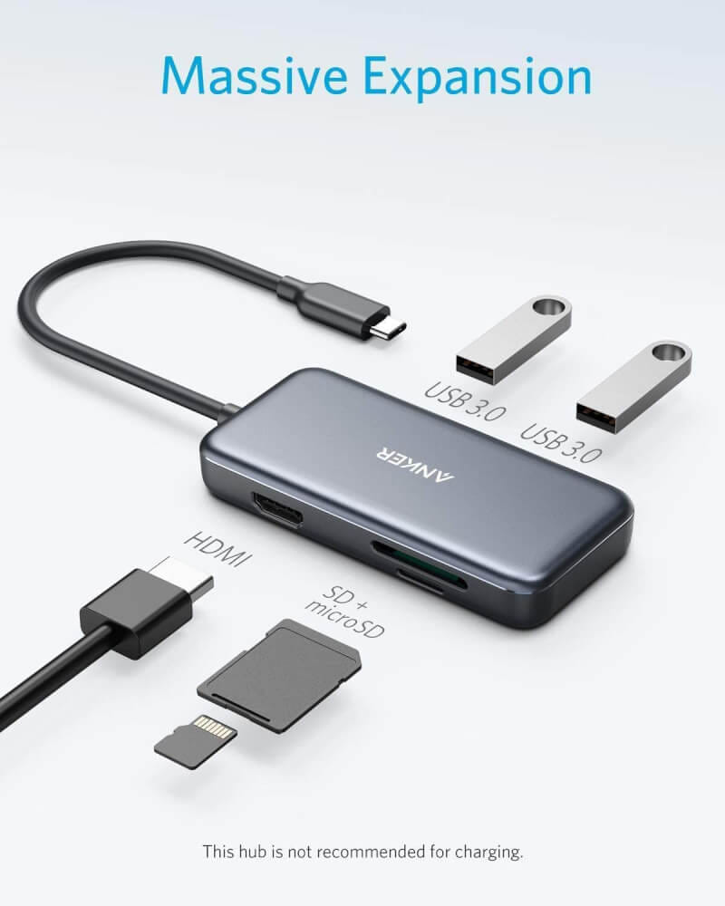 อุปกรณ์เชื่อมต่อ ยูเอสบี-ซี  มีเดีย ฮับ ANKER AK404 (5-IN-1) 4K USB-C TO HDMI - สีดำ_4