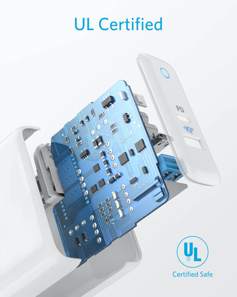 หัวชาร์จ 2 พอร์ต Anker - AK65 PowerPort II PD (30W USB-C + 19.5W USB-A) _8