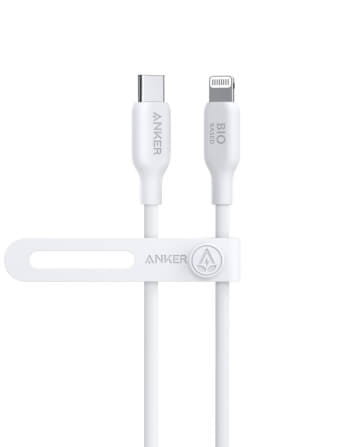 สายชาร์จเร็ว iPhone USB-C to Lightning (Anker 542 Bio-Based) ยาว 90cm สีขาว - AK382
