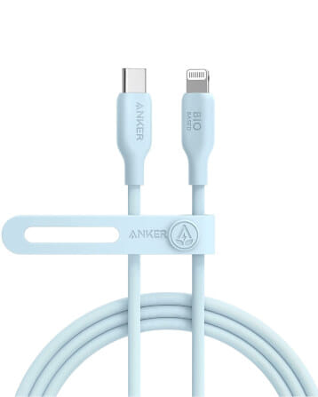 สายชาร์จเร็ว iPhone USB-C to Lightning (Anker 542 Bio-Based) ยาว 180cm สีฟ้า - AK409