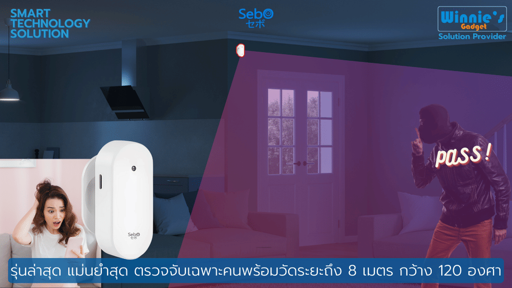 สมาร์ทเซนเซอร์ตรวจจับความเคลื่อนไหวบุคคล SebO IZANAGI PRESENCE