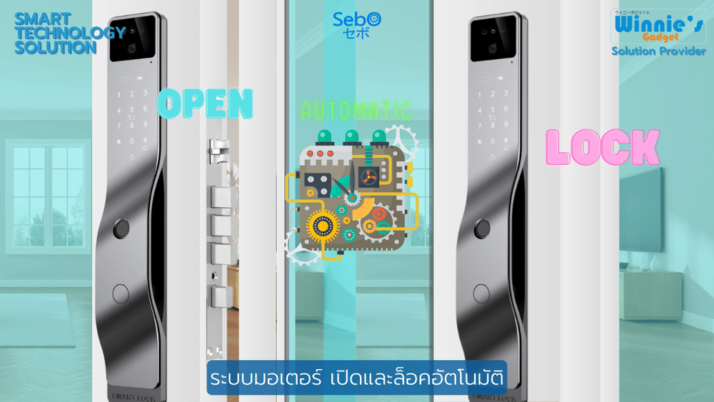 กลอนประตูสมาร์ทดิจิตอลล็อค SebO JIDOOR A7
