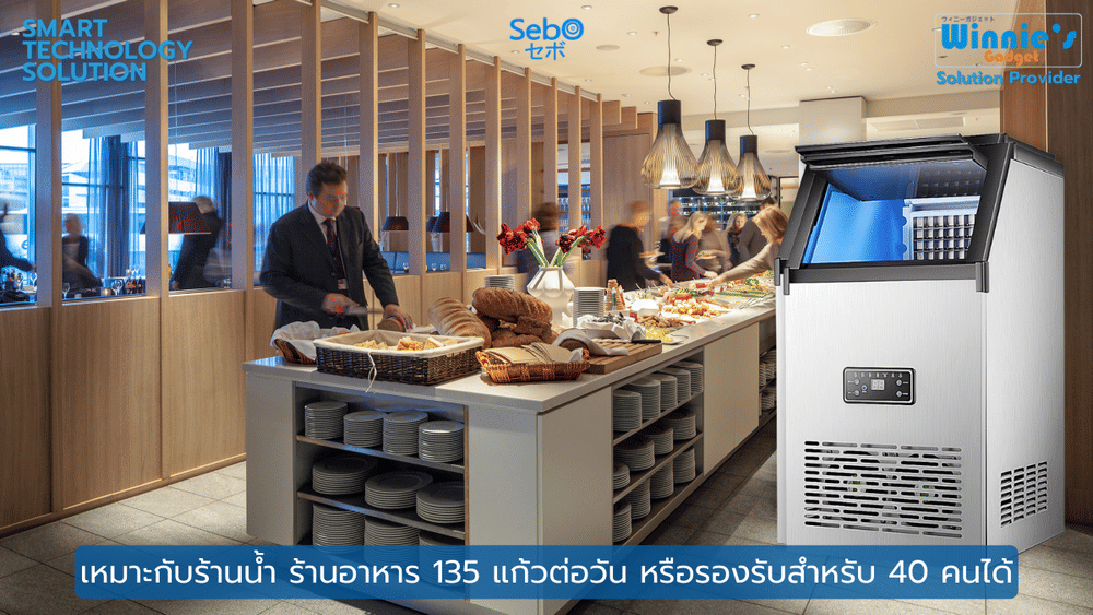 เครื่องทำน้ำแข็งสี่เหลี่ยม แบบใส SebO FROZEN CUBE 