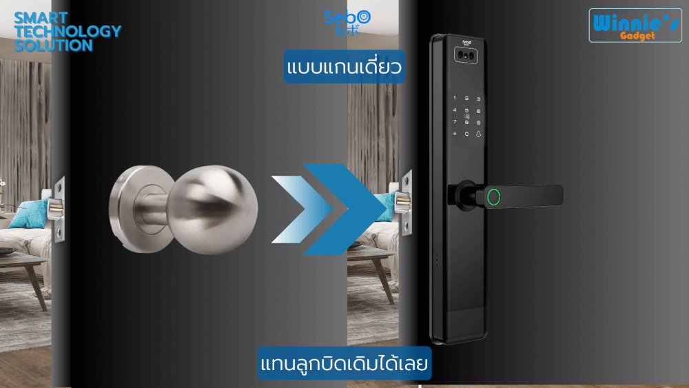 กลอนประตูสมาร์ทดิจิตอล SEBO JIDOOR S5TT FACE สีดำ_3