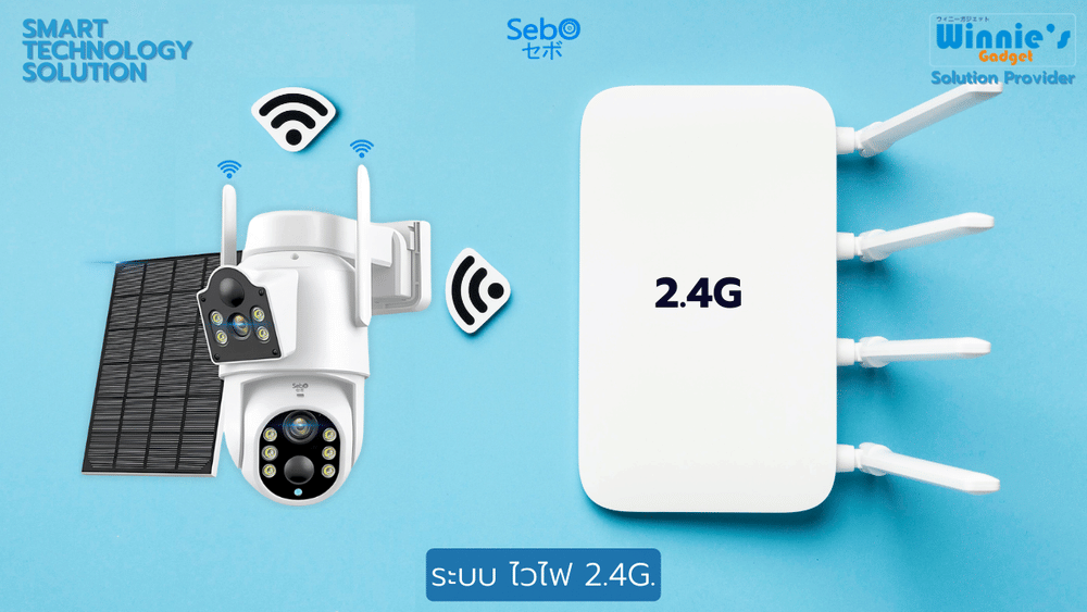 กล้องวงจรปิดโซลาร์เซลล์ SEBO PROMAX SOLAR GEN3 DUO WIFI สีขาว (2 กล้อง)