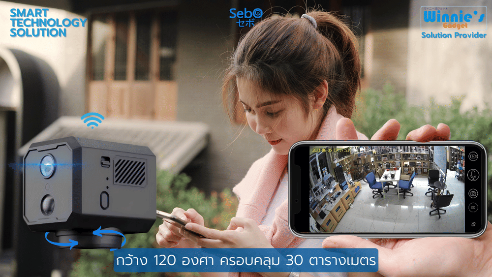 กล้องวงจรปิด ขนาดเล็ก SebO CHIBI MOVE 4G  Full HD ขนาด 4.2 cm (อินฟราเรดไร้แสง)