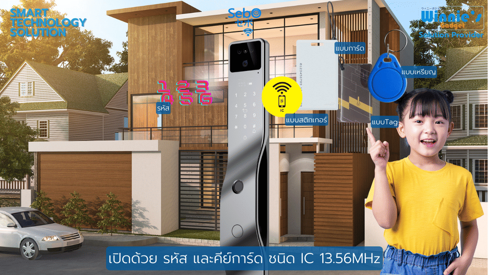 กลอนประตูสมาร์ทดิจิตอลล็อค SebO JIDOOR A7
