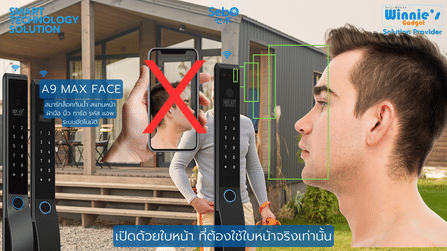 กลอนประตูสมาร์ทดิจิตอลล็อค SebO A9 MAX FACE สีดำ_5