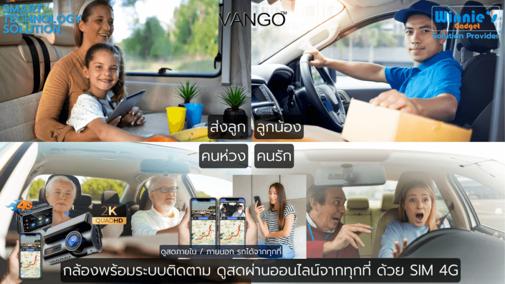กล้องติดรถยนต์ VANGO Sims 4G Gen3 ดำ