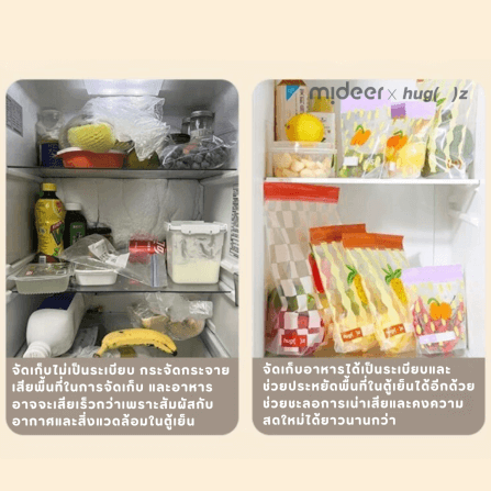 ถุงซิปล็อคเก็บของสุดพรีเมี่ยม MIDEER X HUG Z ไซส์ L (28X25CM) ลาย PINEAPPLE PARTY HZ7473_8