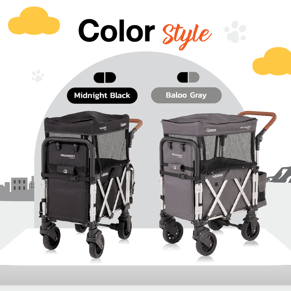 รถเข็นสัตว์เลี้ยง BERND BLOOM PET NANO MK.2 - สีดำ