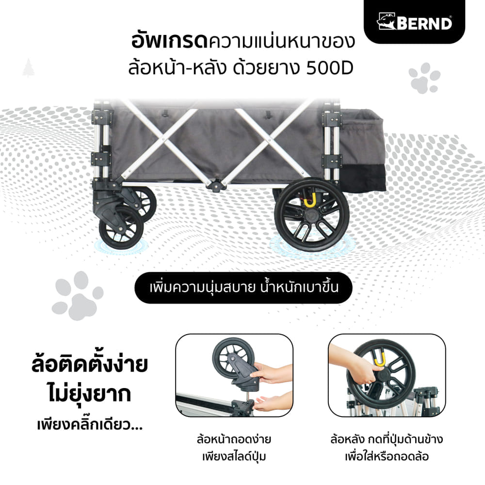 รถเข็นสัตว์เลี้ยง BERND BLOOM PET MAX สีเทา