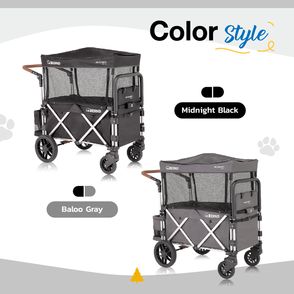รถเข็นสัตว์เลี้ยง BERND BLOOM PET MINI MK.2 - สีดำ