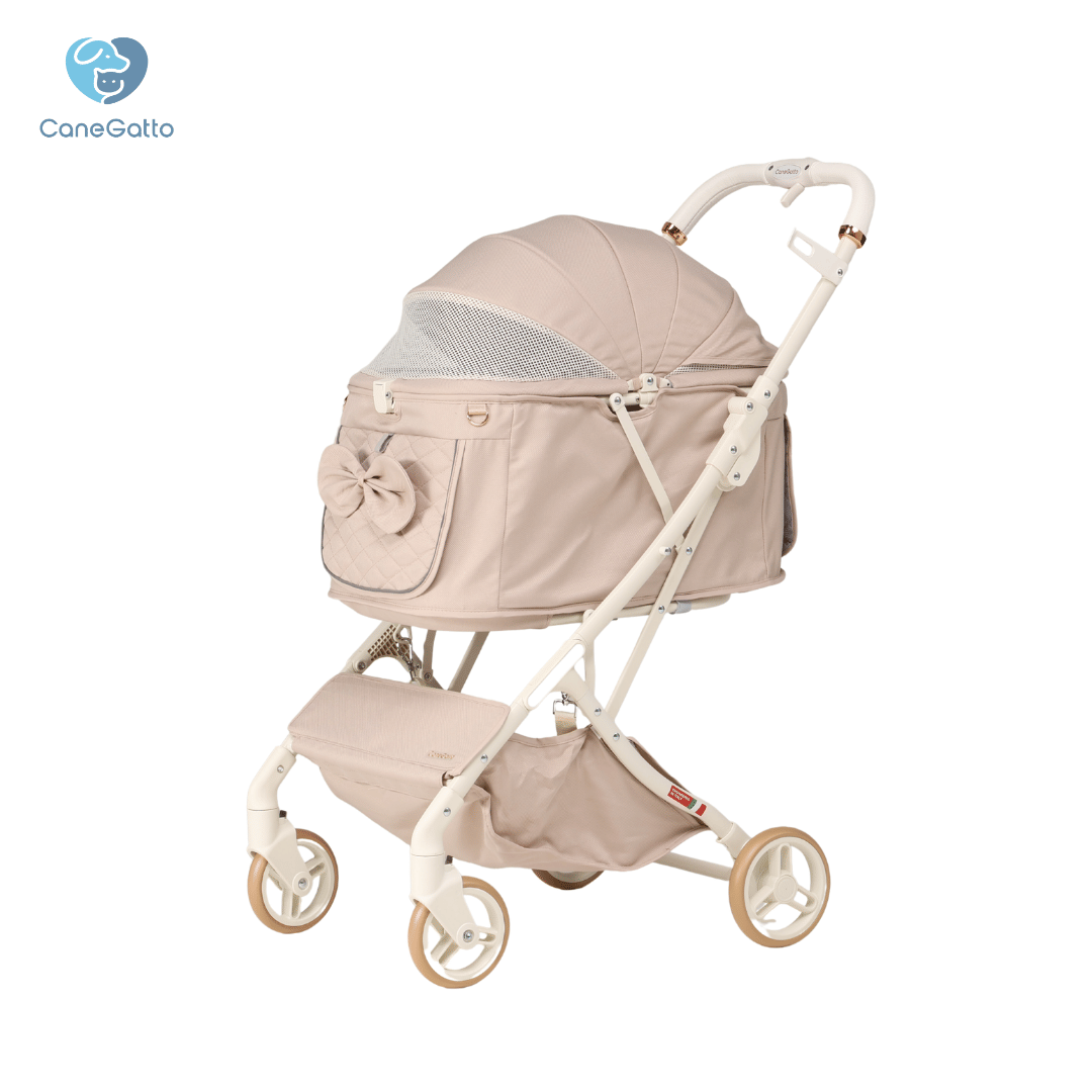 รถเข็นสัตว์เลี้ยง พับอัตโนมัติ CANEGATTO รุ่น CARA - SAND BEIGE_0