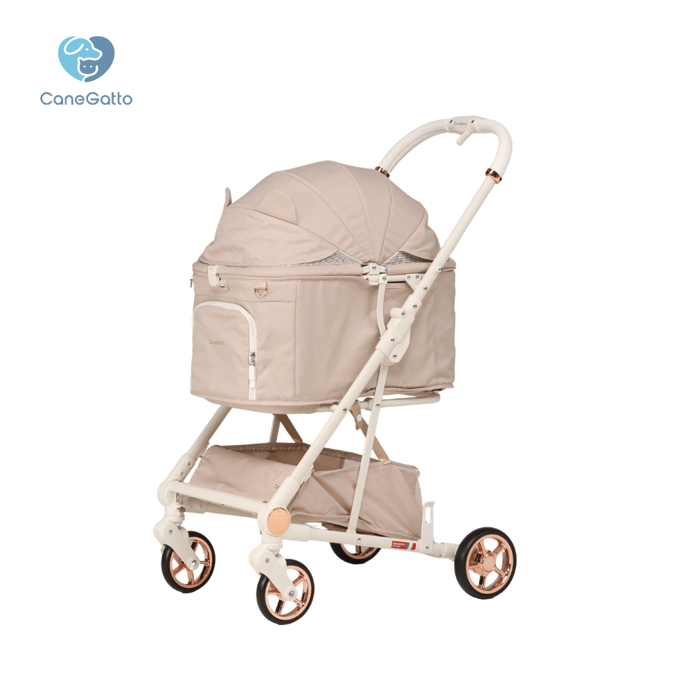 รถเข็นสัตว์เลี้ยง พับอัตโนมัติ CANEGATTO รุ่น MARTHA - BEIGE FABRIC_0