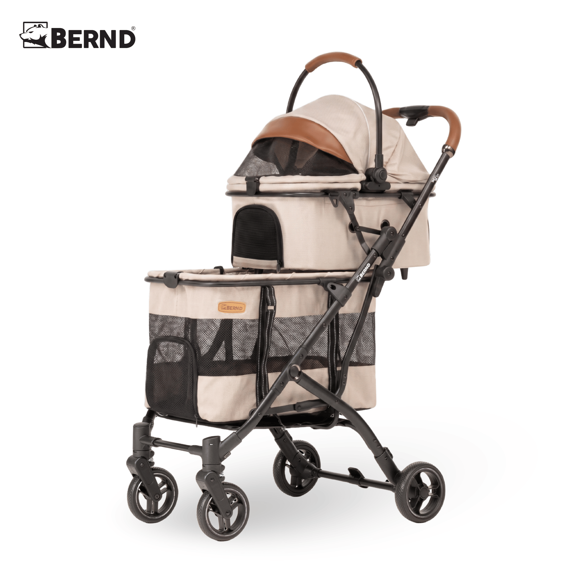 รถเข็นสัตว์เลี้ยงแบบสองชั้น BERND WANDA PET PLUS -TUSCAN BEIGE_0