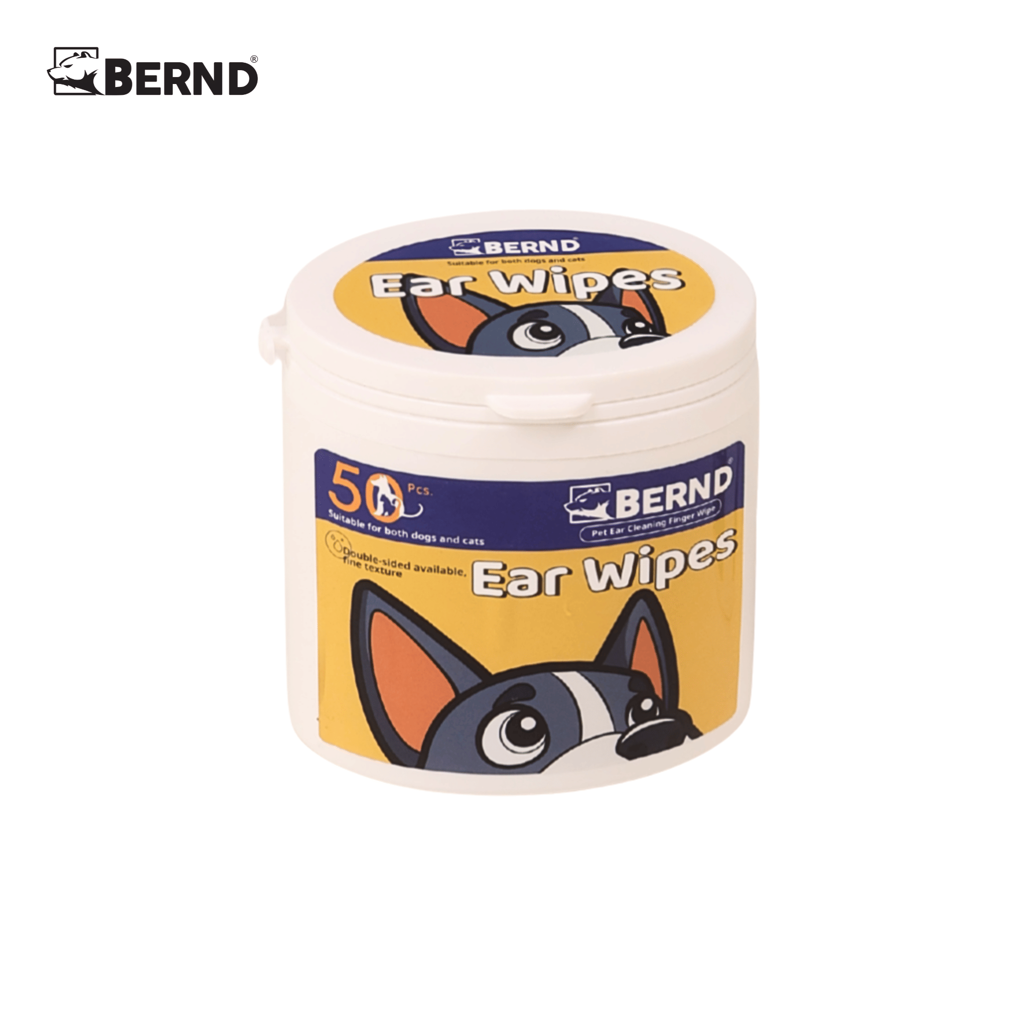 แผ่นเช็ดทำความสะอาดหูและตา สำหรับสัตว์เลี้ยง BERND 50 ชิ้น_0