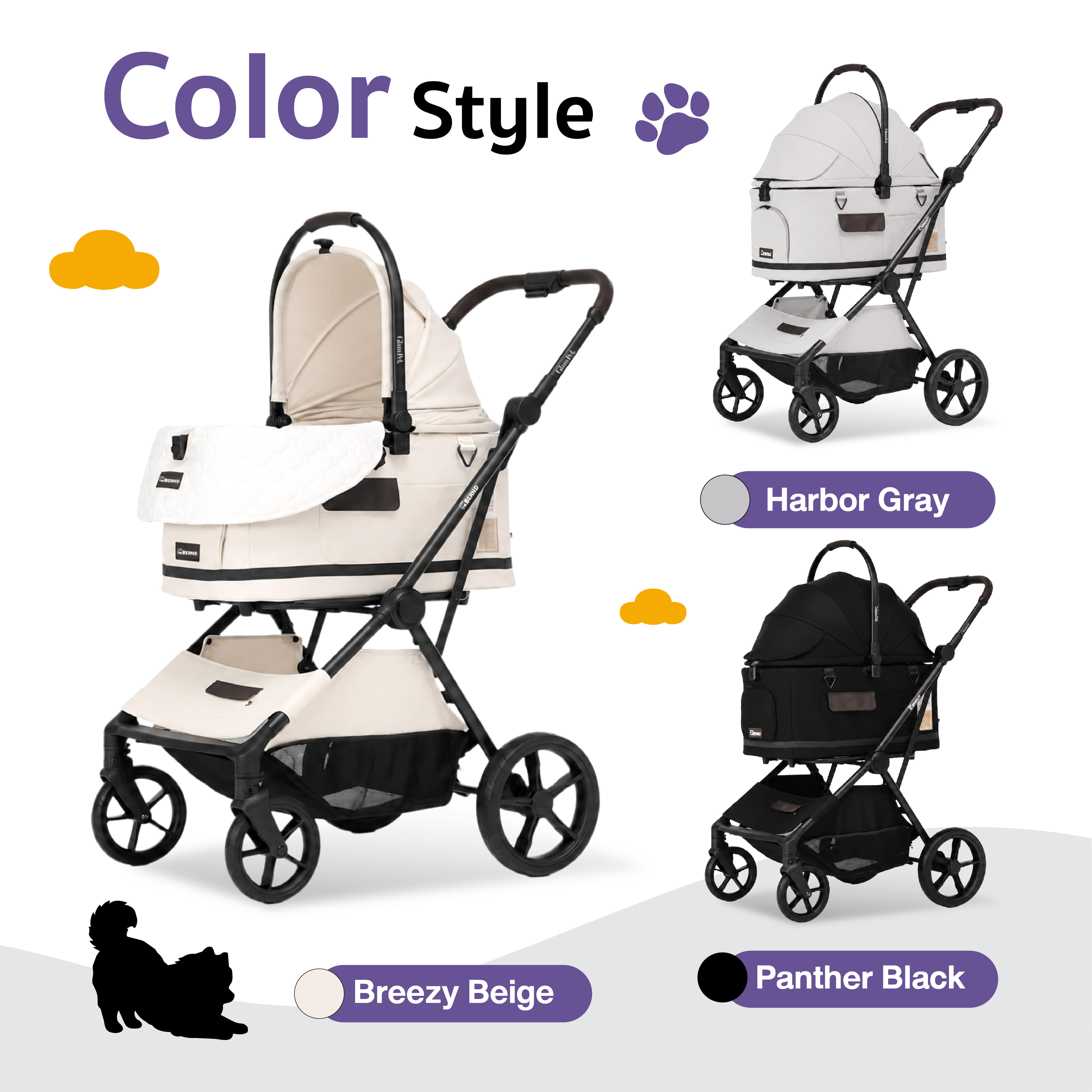 รถเข็นสัตว์เลี้ยง BERND รุ่น GLAM PET (DUO MODE) - BREEZY BEIGE_10