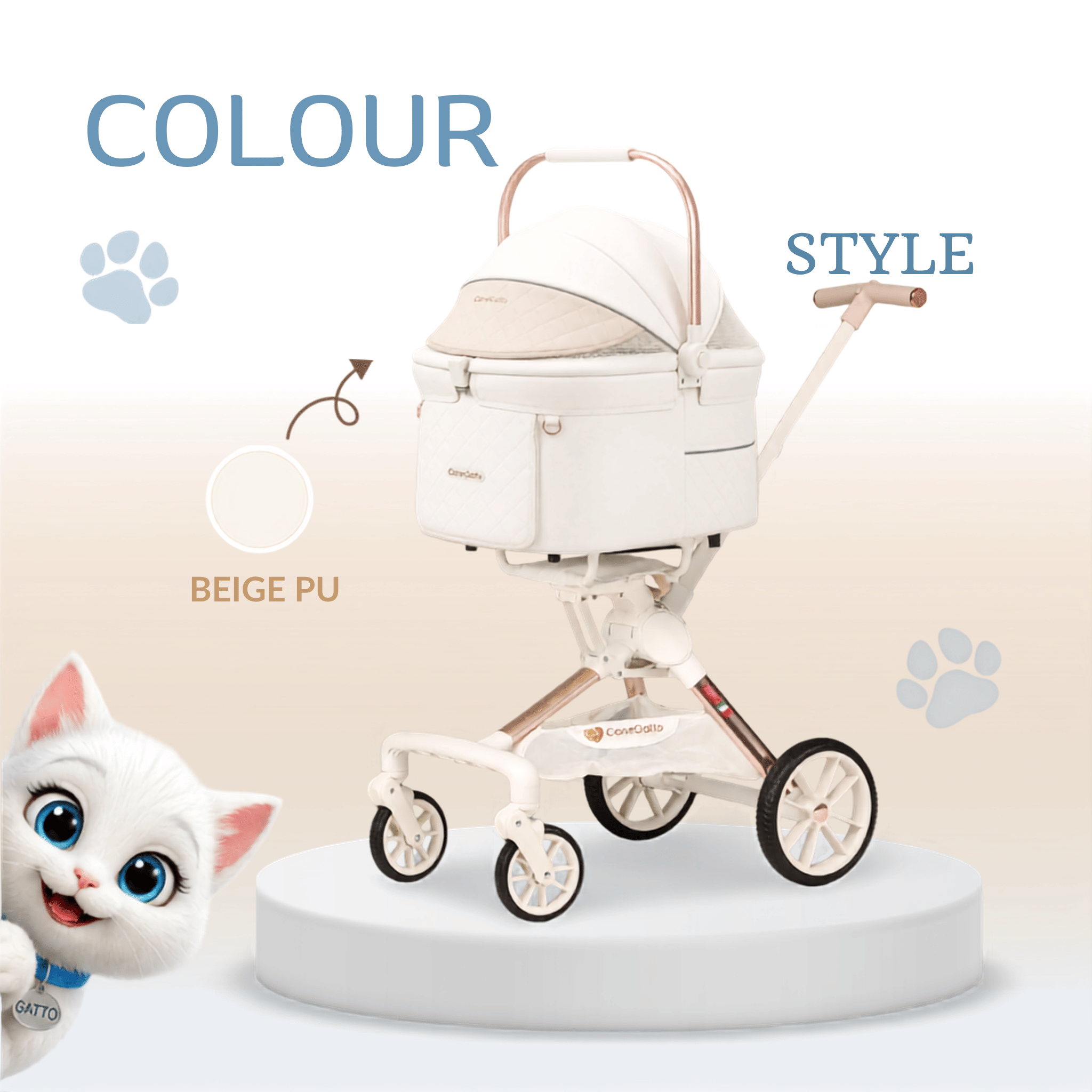 รถเข็นสัตว์เลี้ยง 4 IN1 CANEGATTO รุ่น DARIA(ถอดตะกร้าได้)_10