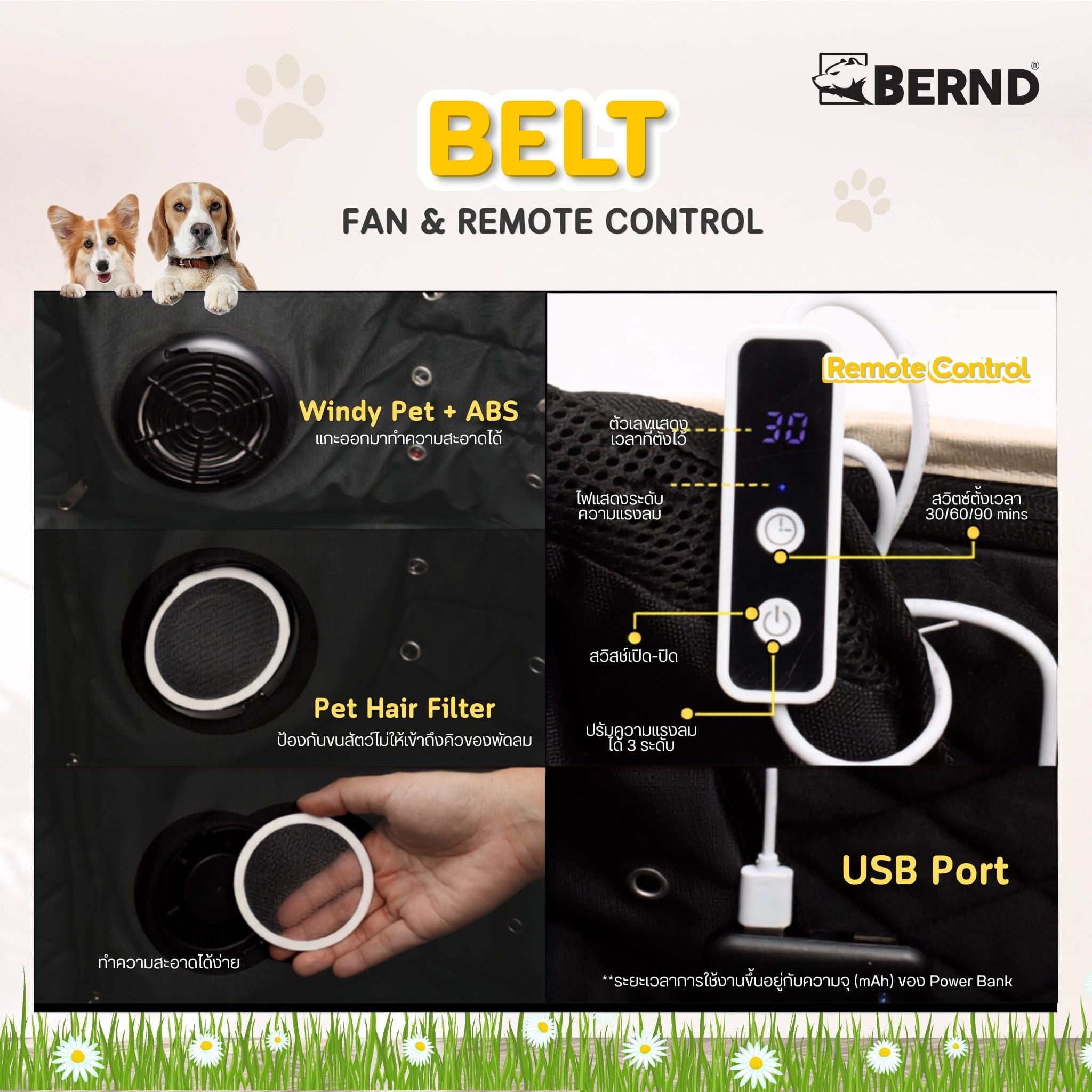 พัดลมสำหรับสัตว์เลี้ยง BERND VENTILATION BELT 94 X 25 CM_3