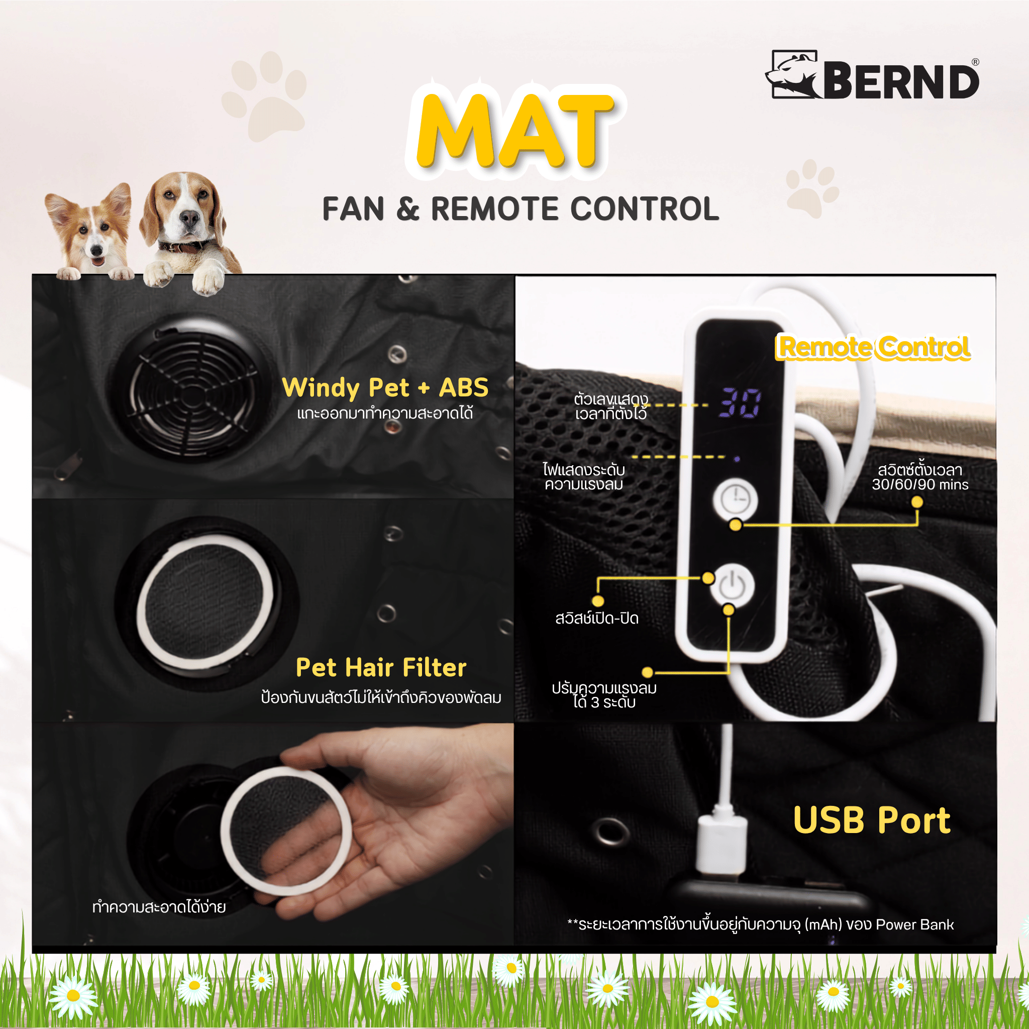 พัดลมสำหรับสัตว์เลี้ยง BERND VENTILATION MAT 31 X 52 CM_3