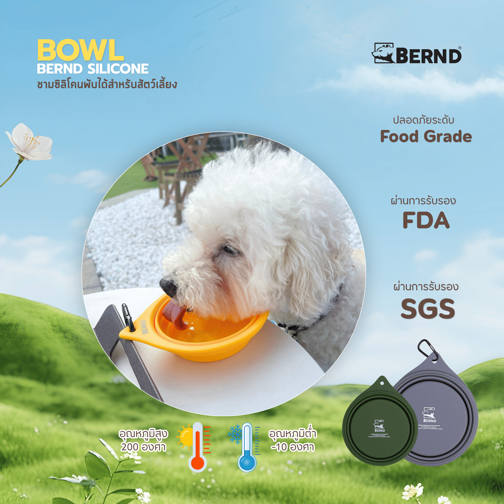 ชามซิลิโคนพับได้สำหรับสัตว์เลี้ยง BERND 800 ML. - สีน้ำเงิน_3